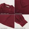 imageGRACE KARIN Business Casual Tops for Women Satin Silk Blouse Collared V Neck Long Sleeve Work Shirts Dressy Tops Fall ClothesWine Red