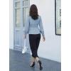 imageGRACE KARIN Button Down Shirts for Women Summer Peplum Tops Long Sleeve Work Blouse Collared Shirt Dressy TopBlue