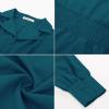 imageGRACE KARIN Button Down Shirts for Women Summer Peplum Tops Long Sleeve Work Blouse Collared Shirt Dressy TopBlue Green