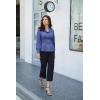 imageGRACE KARIN Button Down Shirts for Women Summer Peplum Tops Long Sleeve Work Blouse Collared Shirt Dressy TopBlue Purple