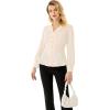 imageGRACE KARIN Button Down Shirts for Women Summer Peplum Tops Long Sleeve Work Blouse Collared Shirt Dressy TopIvory