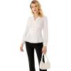 imageGRACE KARIN Button Down Shirts for Women Summer Peplum Tops Long Sleeve Work Blouse Collared Shirt Dressy TopWhite