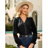 imageGRACE KARIN Elegant Long Sleeve Blouse 2025 Fall VNeck Dressy Casual Top for WomenBlack