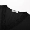 imageGRACE KARIN Elegant Long Sleeve Blouse 2025 Fall VNeck Dressy Casual Top for WomenBlack