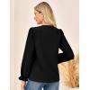 imageGRACE KARIN Elegant Long Sleeve Blouse 2025 Fall VNeck Dressy Casual Top for WomenBlack