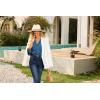 imageGRACE KARIN Elegant Long Sleeve Blouse 2025 Fall VNeck Dressy Casual Top for WomenGray Blue
