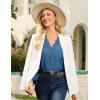 imageGRACE KARIN Elegant Long Sleeve Blouse 2025 Fall VNeck Dressy Casual Top for WomenGray Blue