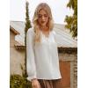 imageGRACE KARIN Elegant Long Sleeve Blouse 2025 Fall VNeck Dressy Casual Top for WomenWhite