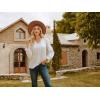 imageGRACE KARIN Elegant Long Sleeve Blouse 2025 Fall VNeck Dressy Casual Top for WomenWhite