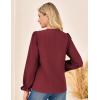 imageGRACE KARIN Elegant Long Sleeve Blouse 2025 Fall VNeck Dressy Casual Top for WomenWine Red