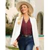 imageGRACE KARIN Elegant Long Sleeve Blouse 2025 Fall VNeck Dressy Casual Top for WomenWine Red