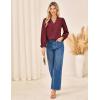 imageGRACE KARIN Elegant Long Sleeve Blouse 2025 Fall VNeck Dressy Casual Top for WomenWine Red
