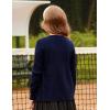 imageGRACE KARIN Girls Cardigan Button Front Cable Knitted School Uniform Sweater for 612 YearsNavy Blue