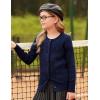 imageGRACE KARIN Girls Cardigan Button Front Cable Knitted School Uniform Sweater for 612 YearsNavy Blue