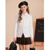 imageGRACE KARIN Girls Cardigan Button Front Cable Knitted School Uniform Sweater for 612 YearsWhite