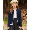 imageGRACE KARIN Girls Cardigan Knit Zip Uniform Sweater School Winter with Pockets 614YNavy Blue