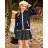 imageGRACE KARIN Girls Cardigan Knit Zip Uniform Sweater School Winter with Pockets 614YNavy Blue