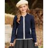 imageGRACE KARIN Girls Cardigan Knit Zip Uniform Sweater School Winter with Pockets 614YNavy Blue