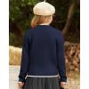 imageGRACE KARIN Girls Cardigan Knit Zip Uniform Sweater School Winter with Pockets 614YNavy Blue