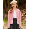 imageGRACE KARIN Girls Cardigan Knit Zip Uniform Sweater School Winter with Pockets 614YPink