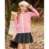 imageGRACE KARIN Girls Cardigan Knit Zip Uniform Sweater School Winter with Pockets 614YPink