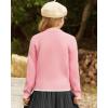 imageGRACE KARIN Girls Cardigan Knit Zip Uniform Sweater School Winter with Pockets 614YPink