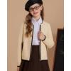 imageGRACE KARIN Girls Cardigan Knit Zip Uniform Sweater School Winter with Pockets 614YWhite