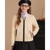 imageGRACE KARIN Girls Cardigan Knit Zip Uniform Sweater School Winter with Pockets 614YWhite