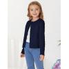 imageGRACE KARIN Girls Cropped Cardigan Sweaters Long Sleeve Cable Knit Button Front Sweater 512YNavy Blue