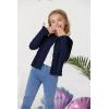 imageGRACE KARIN Girls Cropped Cardigan Sweaters Long Sleeve Cable Knit Button Front Sweater 512YNavy Blue