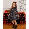 imageGRACE KARIN Girls Fall Dress Floral Long Sleeve Midi with Smocked Waist for Holiday Party 614YBlack Flower