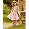 imageGRACE KARIN Girls Fall Dress Floral Long Sleeve Midi with Smocked Waist for Holiday Party 614YBurnt Orange Flower