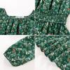 imageGRACE KARIN Girls Fall Dress Floral Long Sleeve Midi with Smocked Waist for Holiday Party 614YGreen Flower