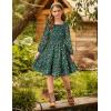 imageGRACE KARIN Girls Fall Dress Floral Long Sleeve Midi with Smocked Waist for Holiday Party 614YGreen Flower