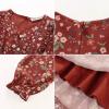 imageGRACE KARIN Girls Fall Floral Dresses 614Y Kids Winter Christmas Party Long Sleeve Holiday Hawaiian Flower DressRed