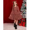 imageGRACE KARIN Girls Fall Floral Dresses 614Y Kids Winter Christmas Party Long Sleeve Holiday Hawaiian Flower DressRed