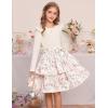 imageGRACE KARIN Girls Fall Long Sleeve Dresses Girl Floral Midi Dress Kids Casual Holiday Dresses with Belt Size 613Beige Floral