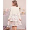 imageGRACE KARIN Girls Fall Long Sleeve Dresses Girl Floral Midi Dress Kids Casual Holiday Dresses with Belt Size 613Beige Floral