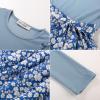 imageGRACE KARIN Girls Fall Long Sleeve Dresses Girl Floral Midi Dress Kids Casual Holiday Dresses with Belt Size 613Blue Floral