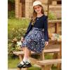 imageGRACE KARIN Girls Fall Long Sleeve Dresses Girl Floral Midi Dress Kids Casual Holiday Dresses with Belt Size 613Navy Floral