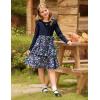 imageGRACE KARIN Girls Fall Long Sleeve Dresses Girl Floral Midi Dress Kids Casual Holiday Dresses with Belt Size 613Navy Floral