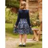 imageGRACE KARIN Girls Fall Long Sleeve Dresses Girl Floral Midi Dress Kids Casual Holiday Dresses with Belt Size 613Navy Floral