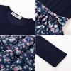 imageGRACE KARIN Girls Fall Long Sleeve Dresses Girl Floral Midi Dress Kids Casual Holiday Dresses with Belt Size 613Navy Floral