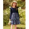 imageGRACE KARIN Girls Fall Long Sleeve Dresses Girl Floral Midi Dress Kids Casual Holiday Dresses with Belt Size 613Navy Floral