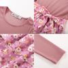 imageGRACE KARIN Girls Fall Long Sleeve Dresses Girl Floral Midi Dress Kids Casual Holiday Dresses with Belt Size 613Pink Floral