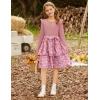 imageGRACE KARIN Girls Fall Long Sleeve Dresses Girl Floral Midi Dress Kids Casual Holiday Dresses with Belt Size 613Pink Floral