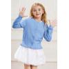 imageGRACE KARIN Girls Long Sleeve Cardigan Sweater Girls Button Closure Knitted Cable Cardigan 512YBlue