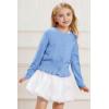 imageGRACE KARIN Girls Long Sleeve Cardigan Sweater Girls Button Closure Knitted Cable Cardigan 512YBlue