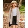 imageGRACE KARIN Girls Open Front Cardigan Long Sleeve Popcorn Knit Sweaters Outwear Coat with PocketsApricot