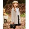 imageGRACE KARIN Girls Open Front Cardigan Long Sleeve Popcorn Knit Sweaters Outwear Coat with PocketsApricot
